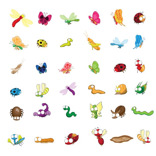 昆虫的卡通。EPS 8文件-没有梯度，没有效果，没有网格，图片下载