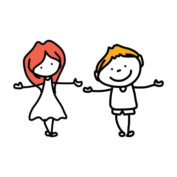 手绘卡通快乐的小朋友图片下载