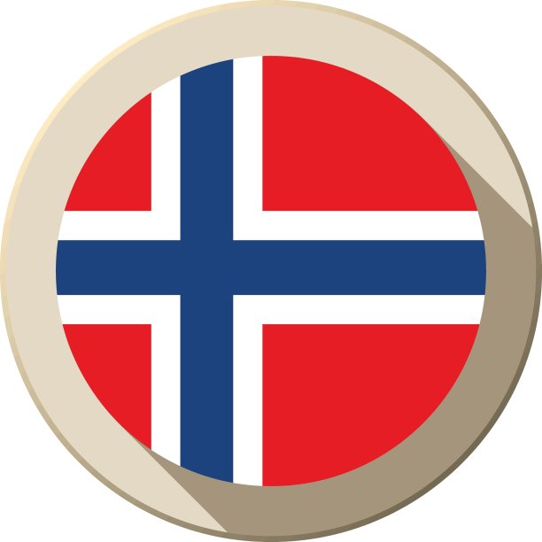 挪威国旗按钮图标现代图片下载