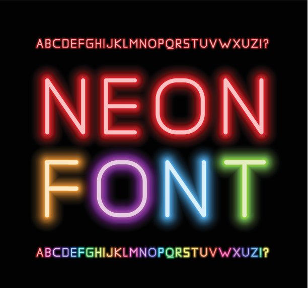 氖字体。图片下载
