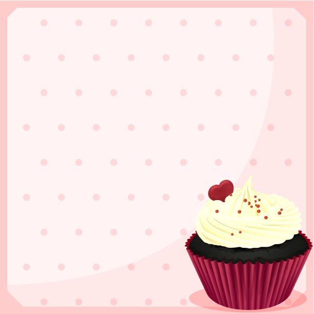 文具上面有一个心形的巧克力纸杯蛋糕图片下载