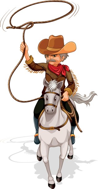 牵着绳子骑马的牛仔图片下载