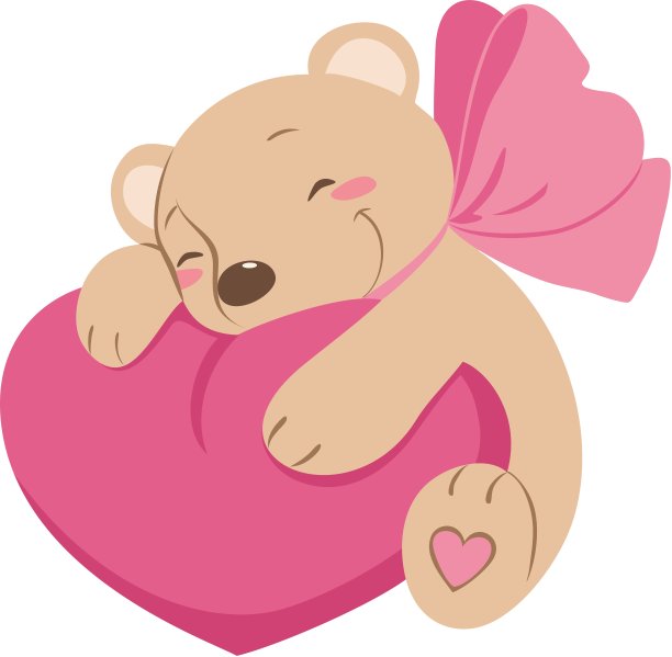 带着爱心的泰迪熊图片下载