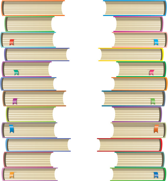 矢量插图的书与书签图片下载