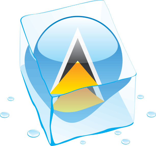 冻在冰块里的圣卢西亚巴顿旗图片下载