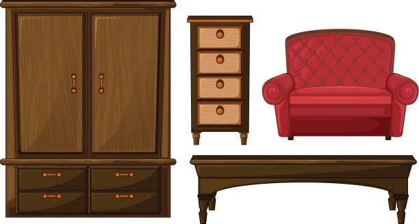 衣橱、抽屉、桌子和沙发图片下载