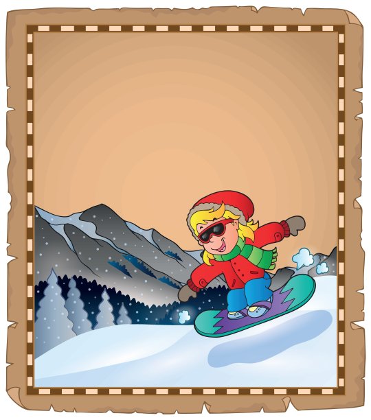 羊皮纸与冬季运动主题2图片下载