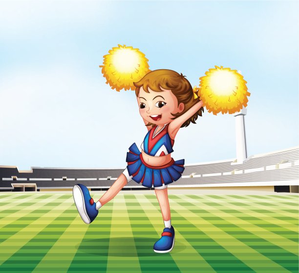 一个有啦啦队员的足球场图片下载