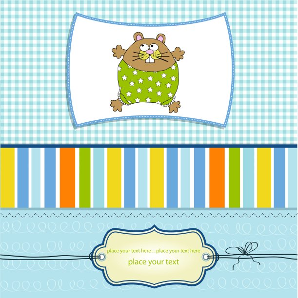 可爱的小老鼠贺卡图片下载