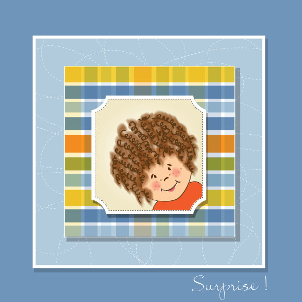 卷毛女孩的贺卡图片下载