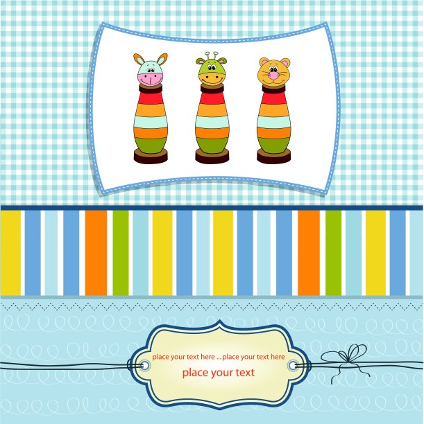 婴儿送礼卡和玩具图片下载