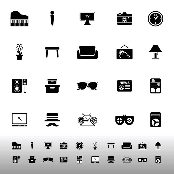 白色背景上的客厅图标图片下载