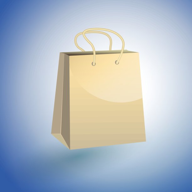 蓝色背景的纸袋图片下载