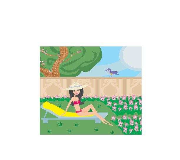 在花园里放松图片下载