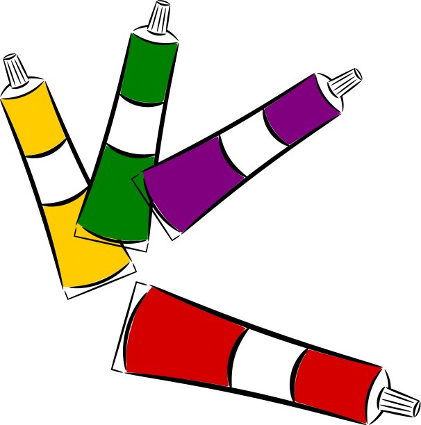 卡通颜料管。eps10图片下载