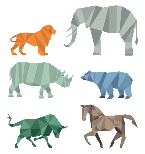 立体派的野生动物图片下载