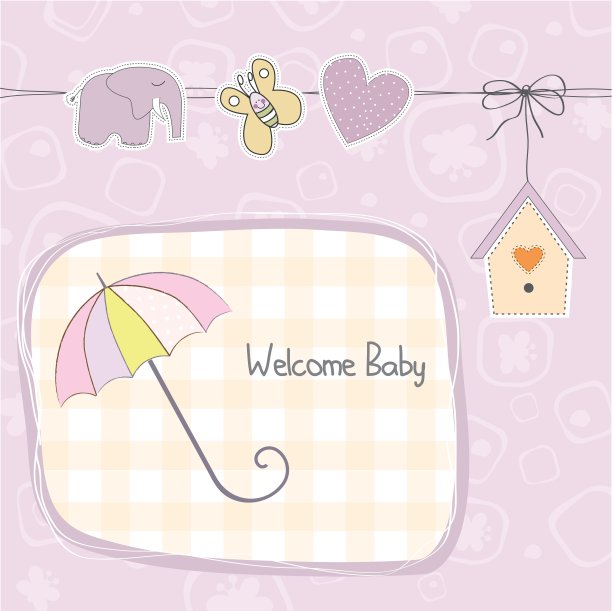 女婴淋浴卡图片下载