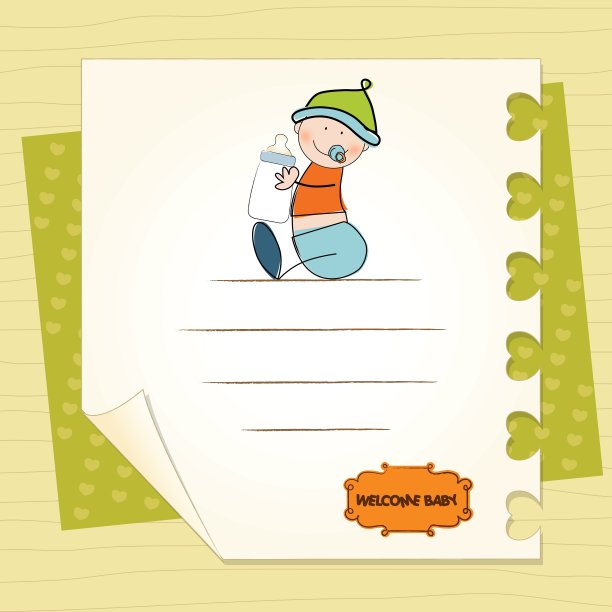 新生儿公告卡与孩子图片下载