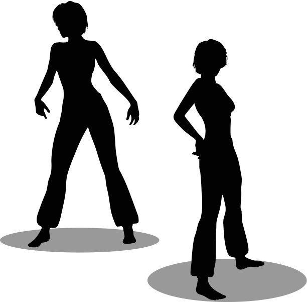 舞者的女性剪影图片下载