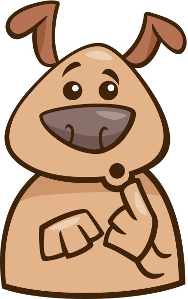 心情惊讶的狗卡通插画图片下载