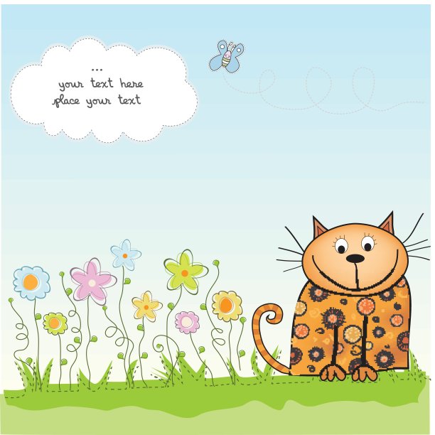 新的婴儿沐浴卡和猫图片下载