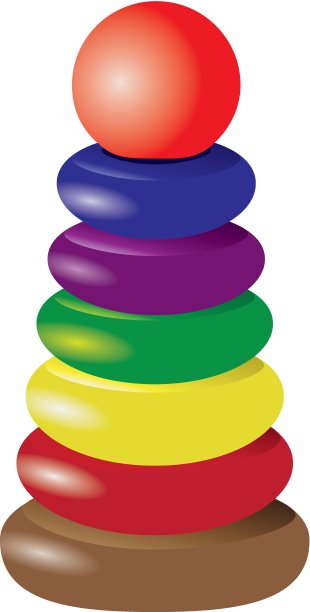 金字塔堆积环玩具图片下载