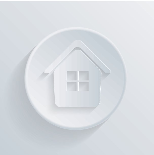 带着阴影的圆形图标，回家图片下载