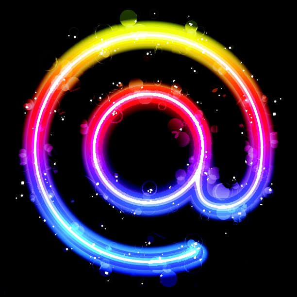 互联网标志彩虹灯闪烁着光芒图片下载