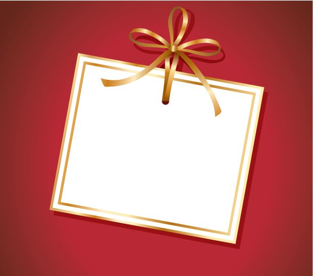 卡片笔记与金礼物弓图片下载