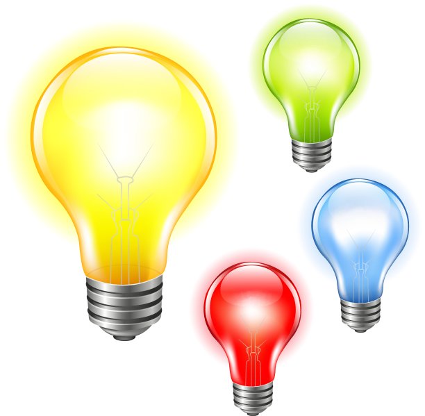 彩色灯泡设置图片下载