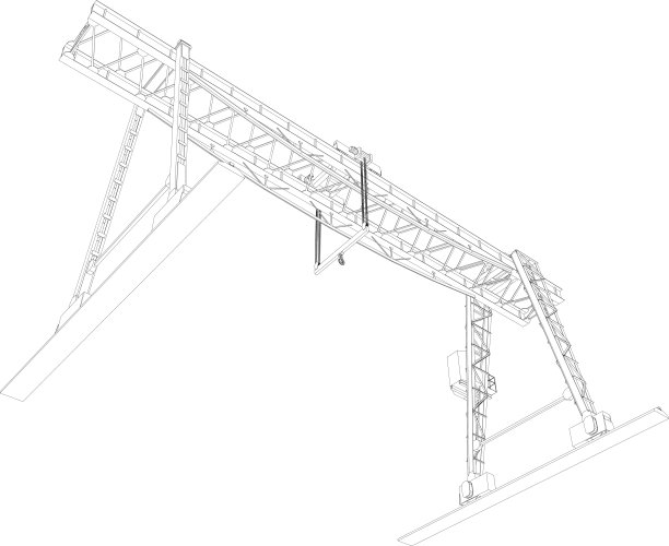 龙门起重机。戴着一副金属框图片下载