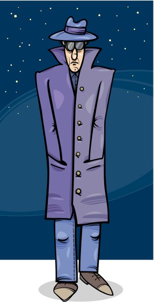 侦探或歹徒卡通插图图片下载