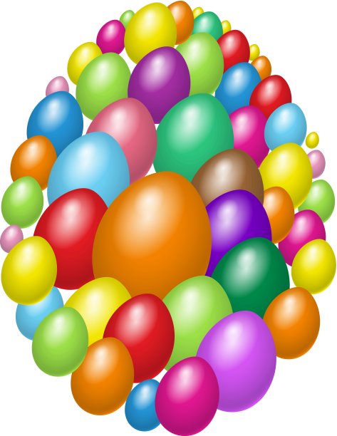 一套复活节彩蛋设计图片下载