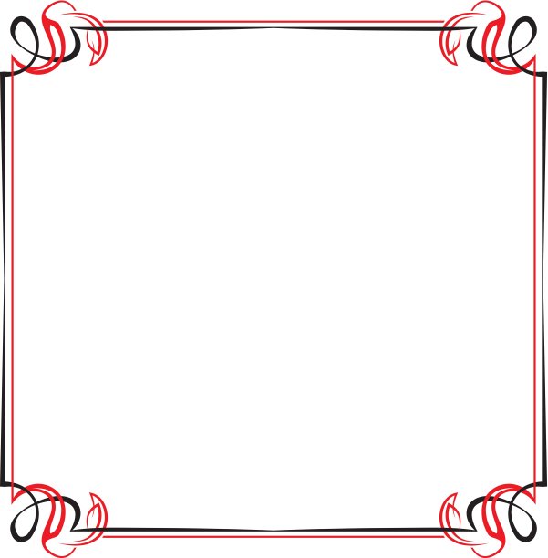 矢量复古黑色和红色框架图片下载