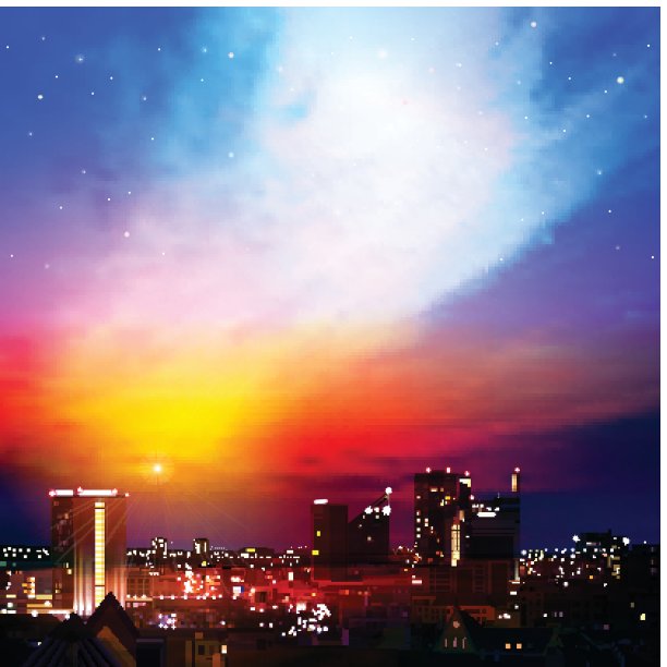 抽象的背景与城市和日出图片下载