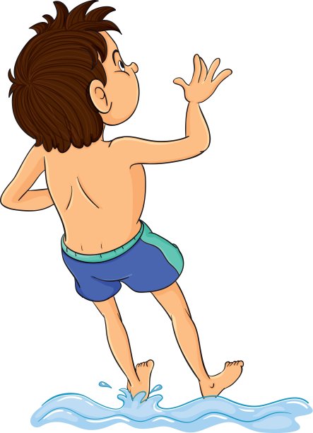 一个男孩潜入水中图片下载