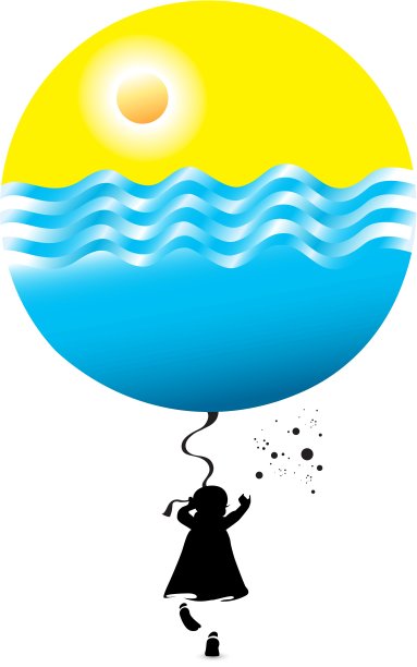 带着气球的小女孩图片下载