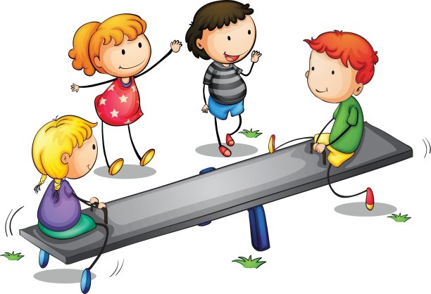 跷跷板的孩子图片下载