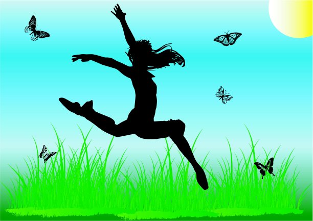 轮廓跳的女孩图片下载