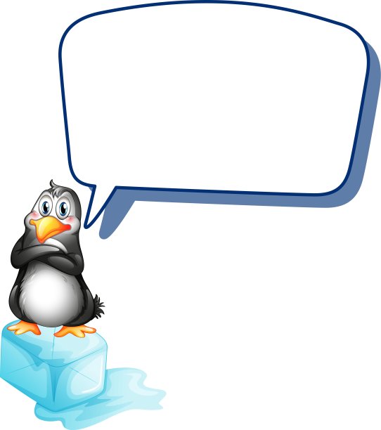 一只企鹅站在冰块上，嘴里喊着空洞的口号图片下载