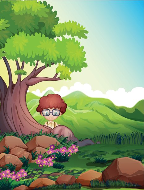 一个吓坏了的小男孩躲了起来图片下载