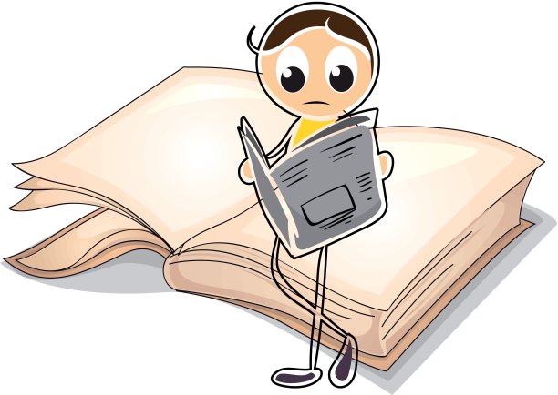 一个女孩在一本大书前看书图片下载