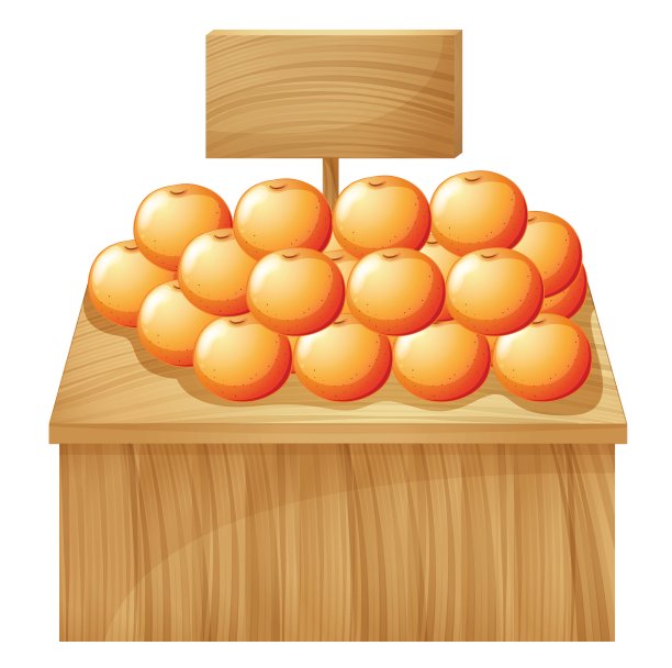 一个水果摊和一个空招牌图片下载