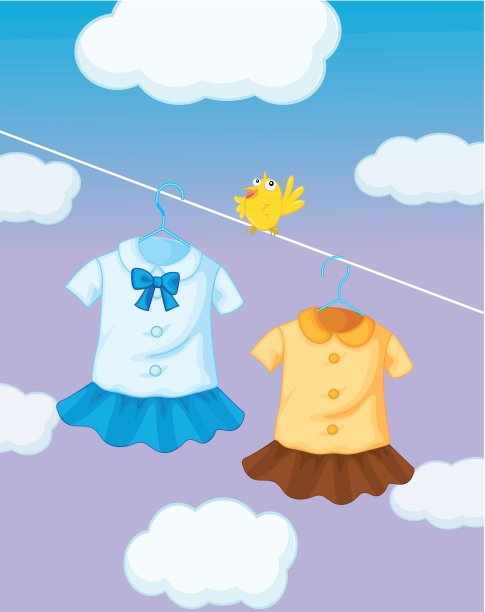 一只黄色的鸟靠近挂着的制服图片下载