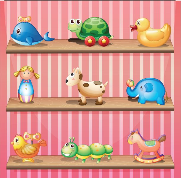 一个彩色玩具的集合图片下载