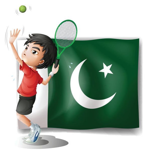 巴基斯坦国旗和网球运动员图片下载