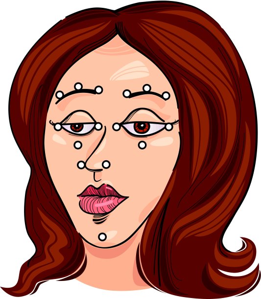 穴位在脸上图片下载