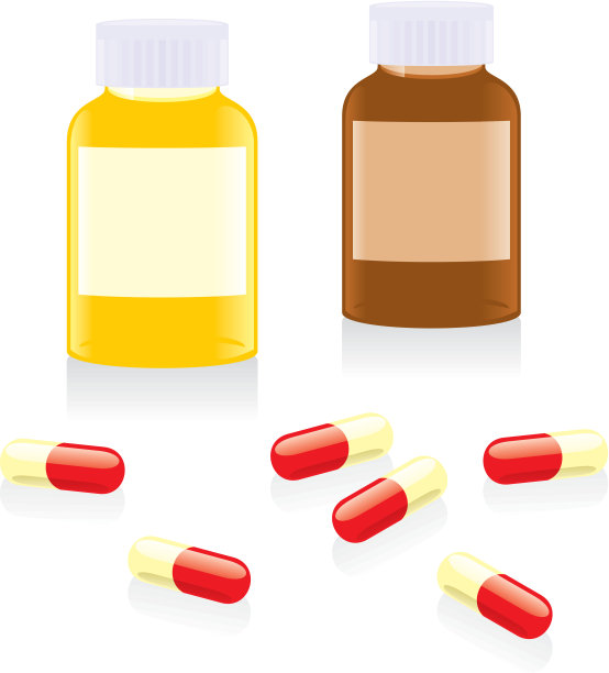 孤立的止痛药和瓶子图片下载