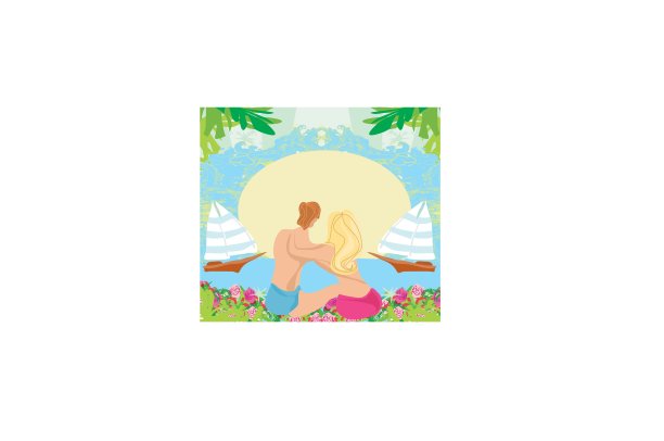 情侣在热带度假，抽象的框架图片下载