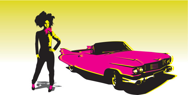 有车的亚洲女孩图片下载